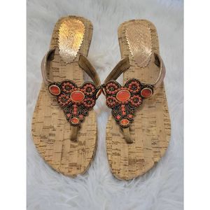Mystique Jeweled Wedge Sandals Size 7 Women's